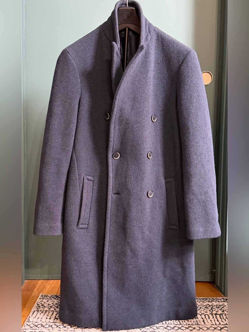 Barena Venezia Men’s Blue Double Breasted Long Over Coat 50 / 40 US $1500 Italy